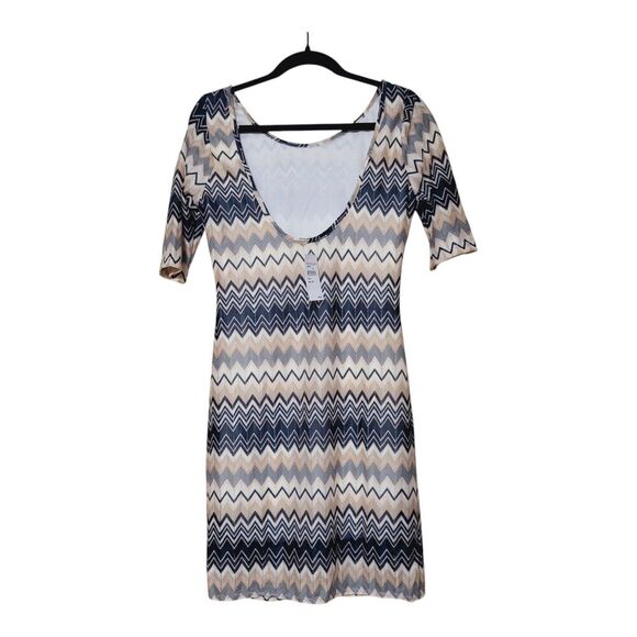 Velvet Torch Womens Shows L Fits M New Chevron Over The Knee Dress- Teal Multi - Picture 4 of 11